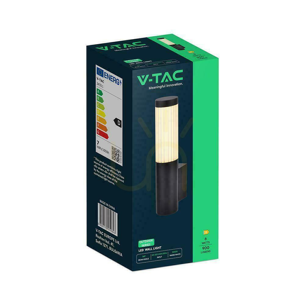 Előnézet V-TAC LED 8 W IP44 fekete kültéri falikar VT-10179 3000 K 900 lm V-TAC LED 8 W IP44 fekete kültéri falikar VT-10179 3000 K 900 lm