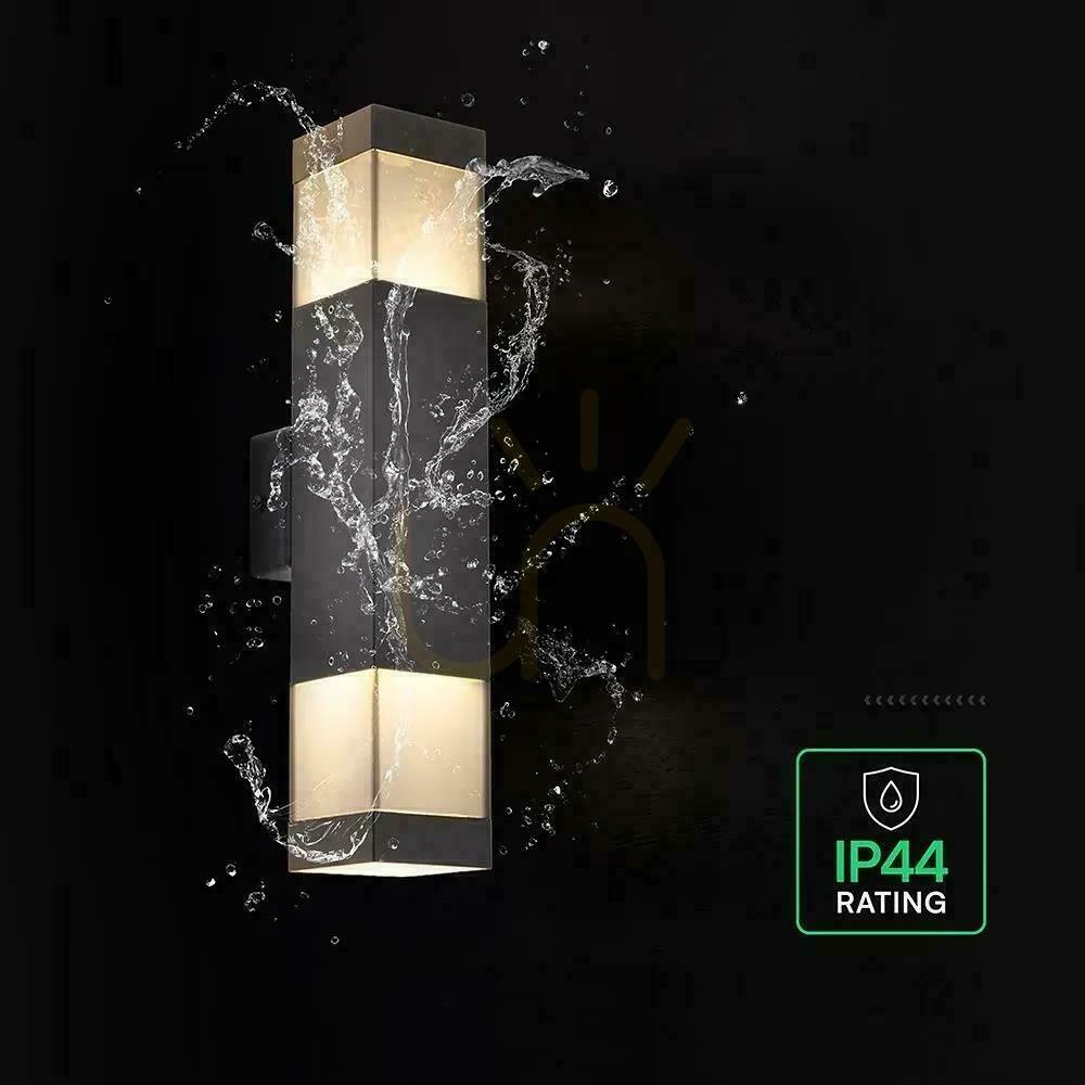 Előnézet V-TAC LED 2xGU10 fekete IP44 kültéri falra szerelhető lámpatest VT-10187, 3 év garancia V-TAC LED 2xGU10 fekete IP44 kültéri falra szerelhető lámpatest VT-10187, 3 év garancia
