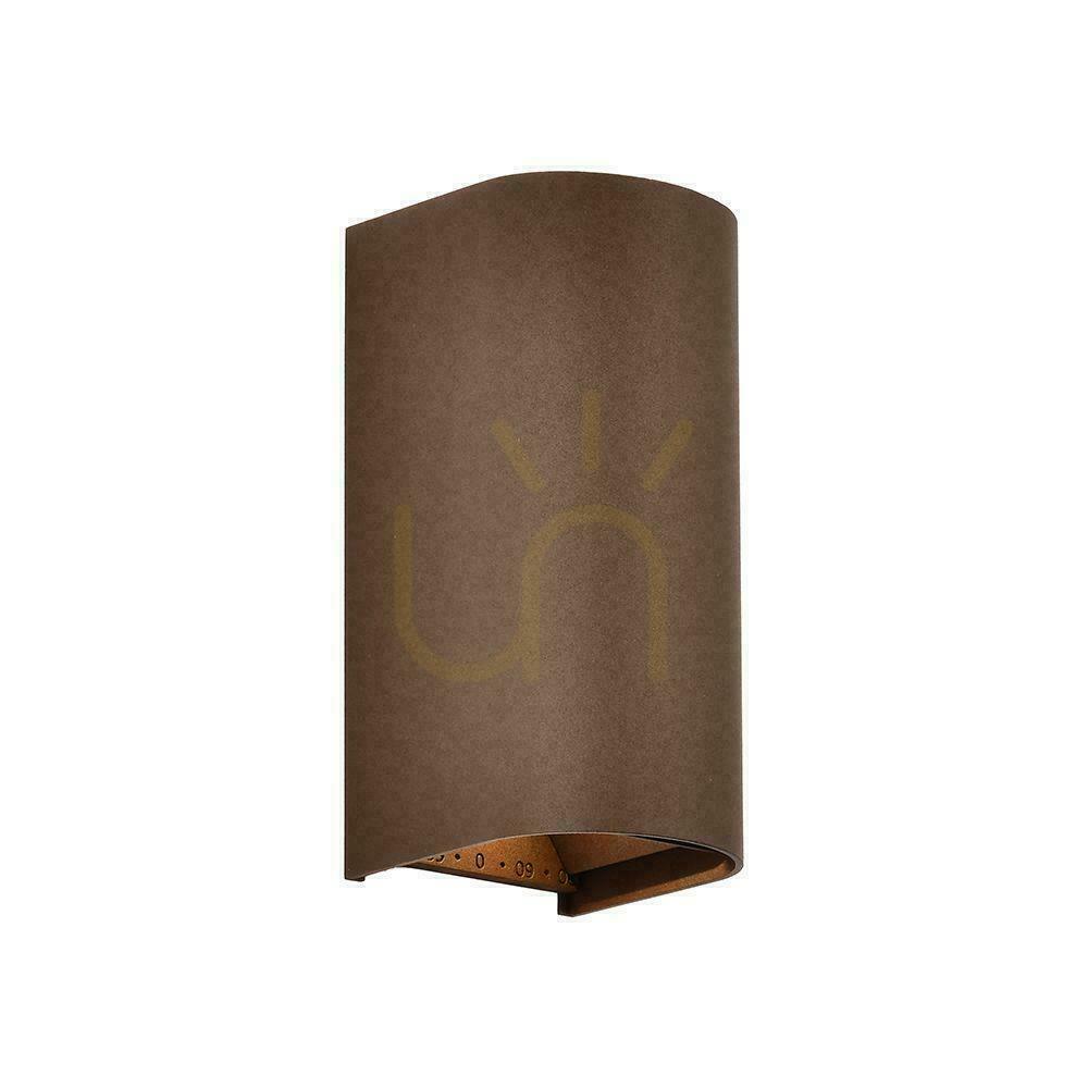 V-TAC 10W LED COB Wall Sconce, Corten Brown, IP65, CCT Color Temperature Adjustment VT-120113 2700K-3200K-4000K 1250 lm