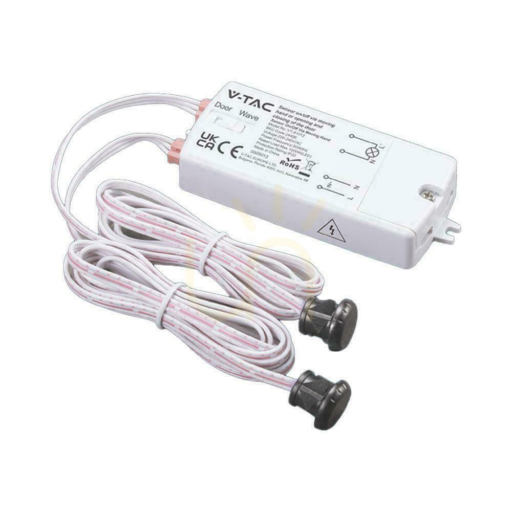 Hand-Motion Sensor with Cable, Max. 1000W LED, Two Sensors, V-TAC VT-8159-2, 5-Year Warranty