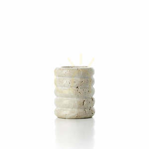 Bazar Bizar Travertine Ripple teamécses-tartó S, bézs travertin, 6,3 × 6,3 × 7,5 cm small 0
