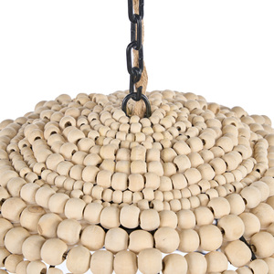 Függőlámpa BAZAR BIZAR fa gyöngyös természetes bézs 48 cm small 2