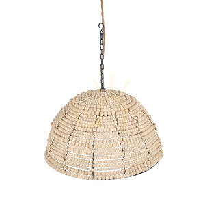 Függőlámpa BAZAR BIZAR fa gyöngyös természetes bézs 48 cm small 7