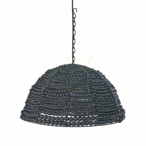 Jelölje be Függőlámpa BAZAR BIZAR fa-fém fekete 48 cm Pendant Lamps