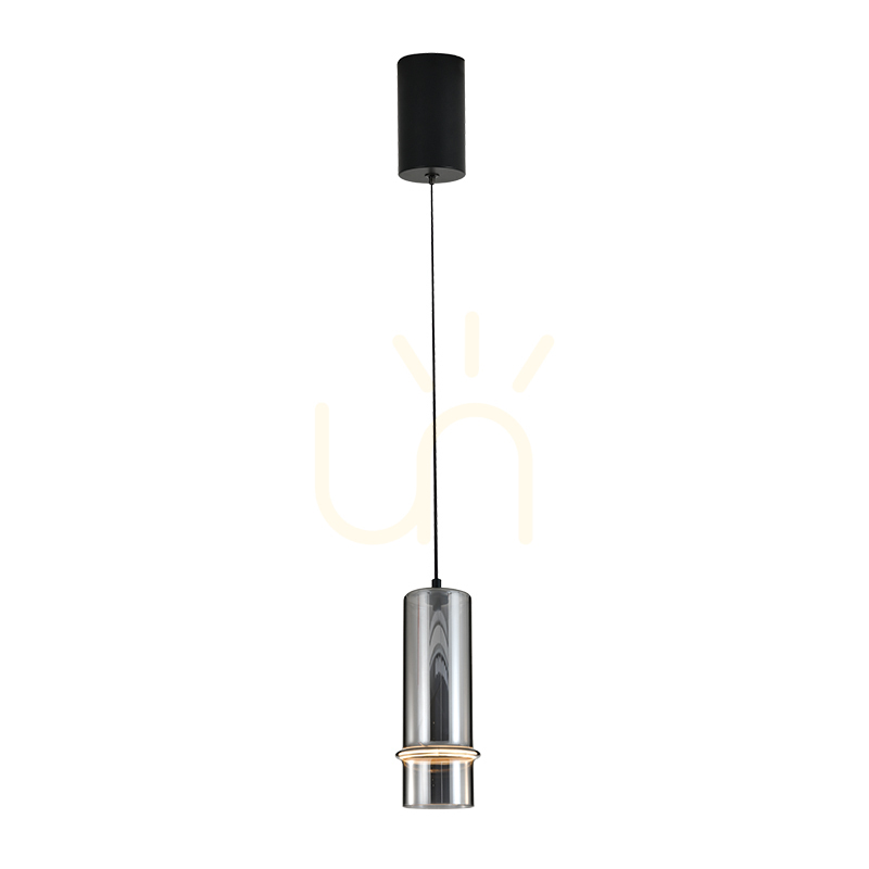 Pendant LED Light 6W 3000k Sandy Black - Smoked Glass ZAMBELIS