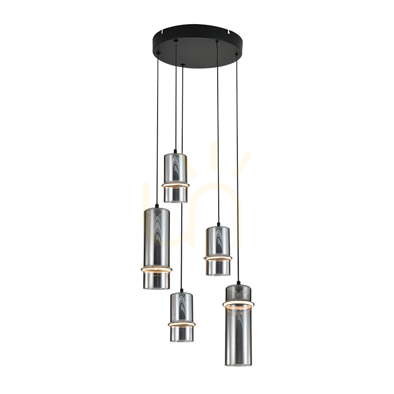 Pendant LED Light 20W 3000k Sandy Black - Smoked Glass ZAMBELIS