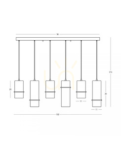 Zambelis 2537 LED függeszték, 26 W, 3000 K, fekete, füstszínű üveggel small 2