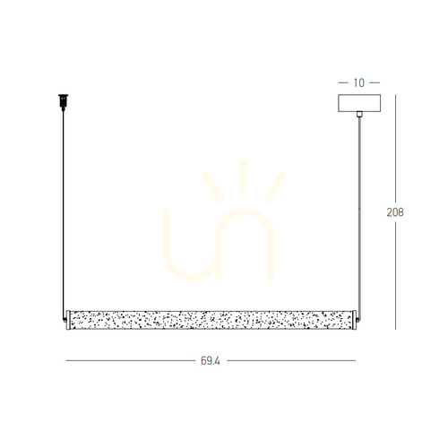 Jelölje be LED-es függesztett vonalsorlámpa, 23 W, 3000 K, Triac, homokfekete – Alabaster ZAMBELIS