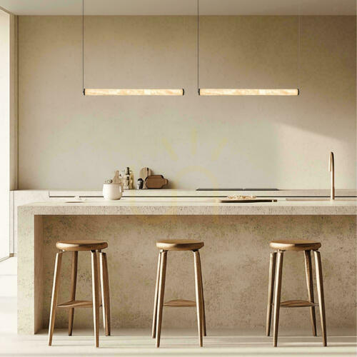 Jelölje be LED-es függesztett vonalsorlámpa, 23 W, 3000 K, Triac, homokfekete – Alabaster ZAMBELIS