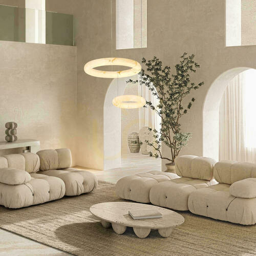Jelölje be Kerek függesztett LED-lámpa, 25 W, 3000 K, triac, alabástrom – sárgaréz, ZAMBELIS