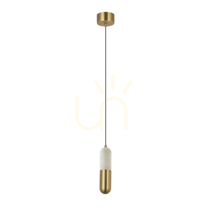 LED-függőlámpa 7 W, 3000 K, triac, alabástrom – sárgaréz, ZAMBELIS small 1