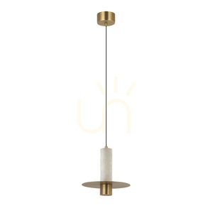 LED-függőlámpa 7 W, 3000 K, triac, alabástrom – sárgaréz, ZAMBELIS small 1