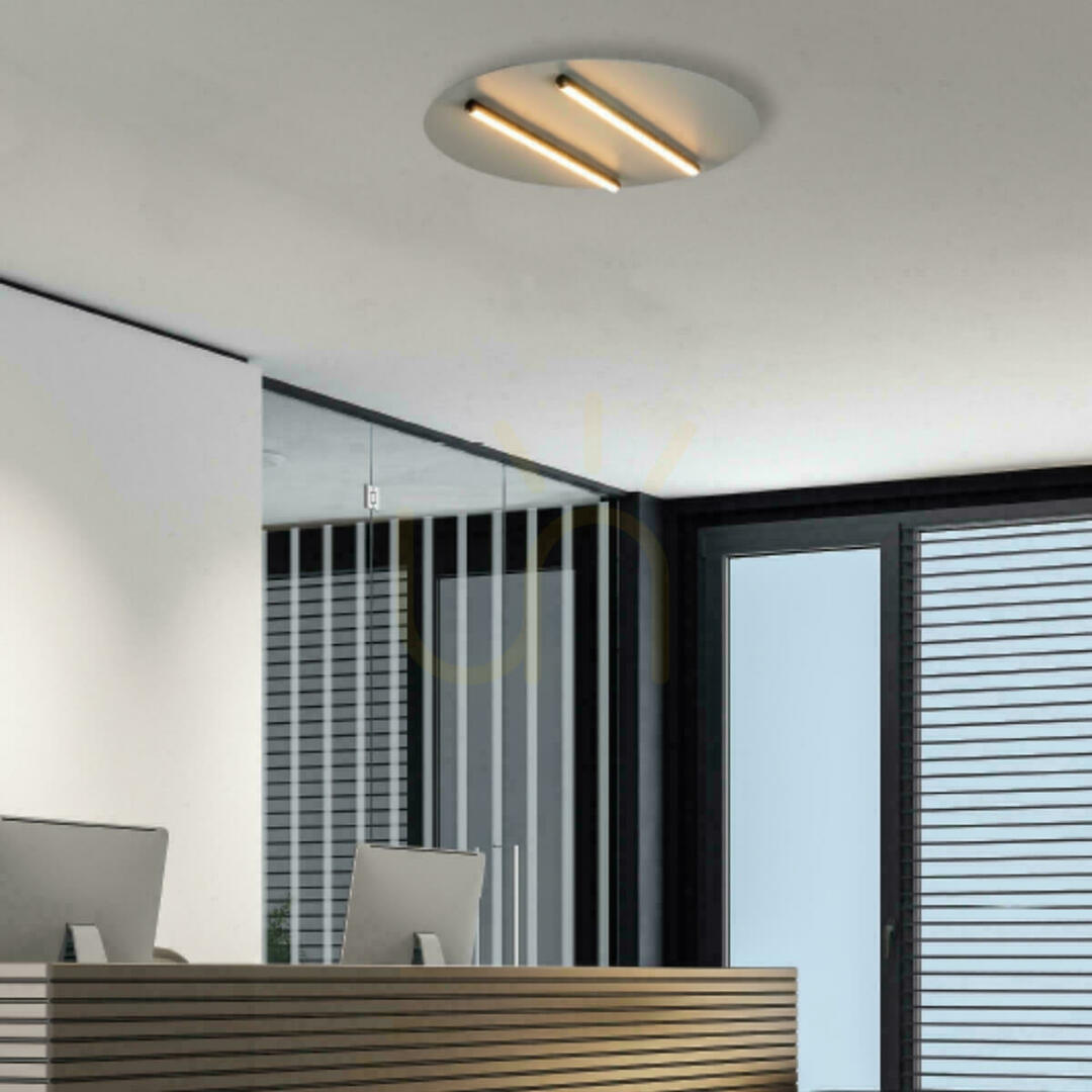 Ceiling LED Light 28W 3000k Black Matt Stick - Sandy Grey Base ZAMBELIS