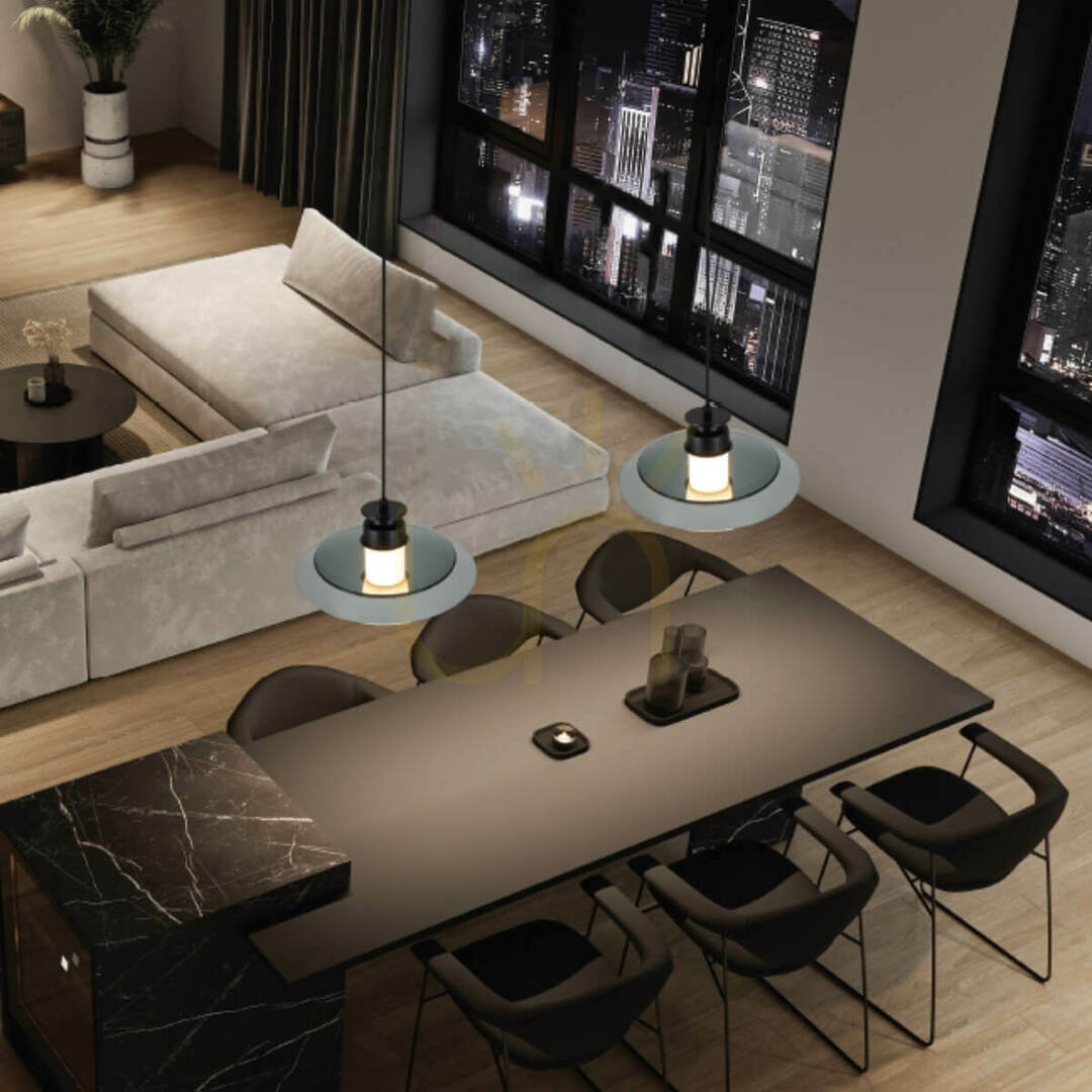 Pendant LED Light 10W 3000k Sandy Black - Smoked Glass ZAMBELIS