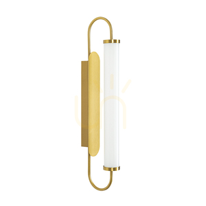 Fali LED-lámpa, 10 W, triac, csiszolt sárgaréz – opálüveg, ZAMBELIS small 1