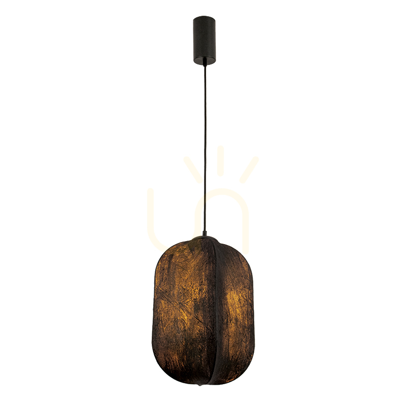 1xE27 pendant light, max.. 15 W, "Mulberry Silk" color – metallic black, ZAMBELIS