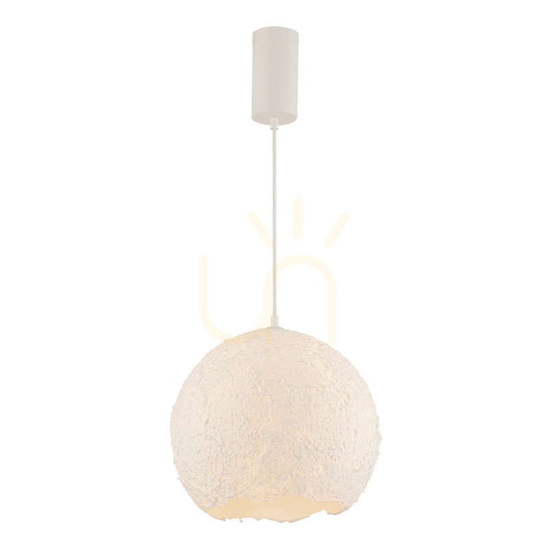 1xE27 pendant light, max.. 15 W, metal – paper weight – plastic ball, white, ZAMBELIS