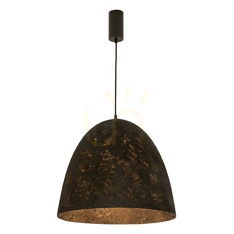1xE27 pendant light, max.. 15 W, metal – paper-like material – mulberry silk, black, ZAMBELIS