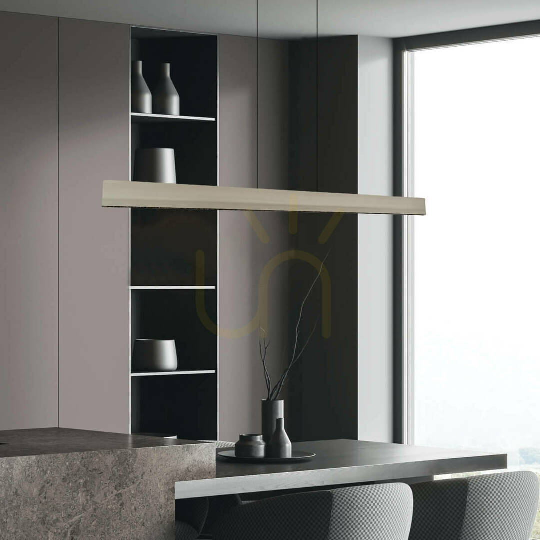 Závesné LED líniové svietidlo 40 W, 3000 K, Triac, matná šedá – hliník – čierna ZAMBELIS