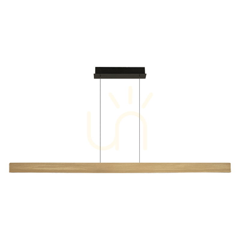 Line Light 46 W LED-pendellampa, 3000 K, med triac, i borstat guld – aluminium – svart ZAMBELIS