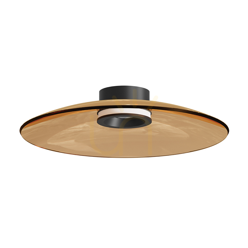 Ceiling LED Light 30W 2700k-3000k Triac Black Matt - Tawny Glass ZAMBELIS