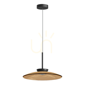 LED-függesztett lámpa, 31 W, 2700 K–3000 K, Triac, matt fekete – sárgásbarna üveg, ZAMBELIS small 1