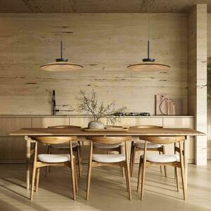 LED-függesztett lámpa, 31 W, 2700 K–3000 K, Triac, matt fekete – sárgásbarna üveg, ZAMBELIS small 0