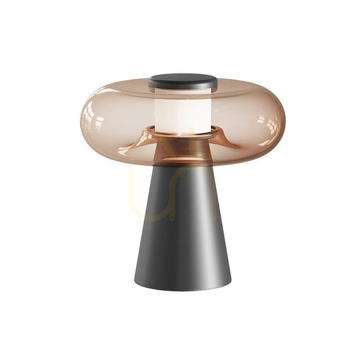 Jelölje be Asztali LED-lámpa, 18 W, 3000 K, matt fekete, érintéses fényerő-szabályozás – Tawny Glass ZAMBELIS