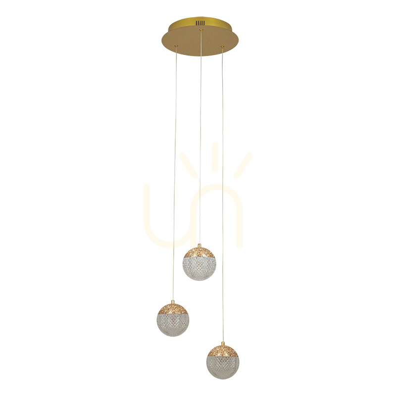 Pendant LED Light 25W 3000k Triac Gold Matt Aluminium - Acrylic ZAMBELIS
