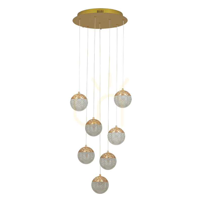 Pendant LED Light 52W 3000k Triac Gold Aluminium - Acrylic ZAMBELIS