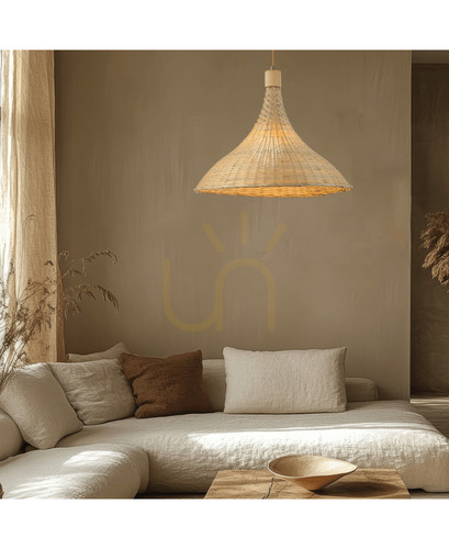 Jelölje be Zambelis 25441 függőlámpa, természetes barnásbézs rattan, 48 cm, 1×E27