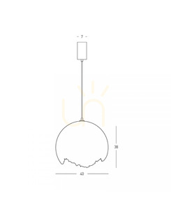 Zambelis 25450 fehér függőlámpa, papírmassza búra 40 cm, E27 small 4