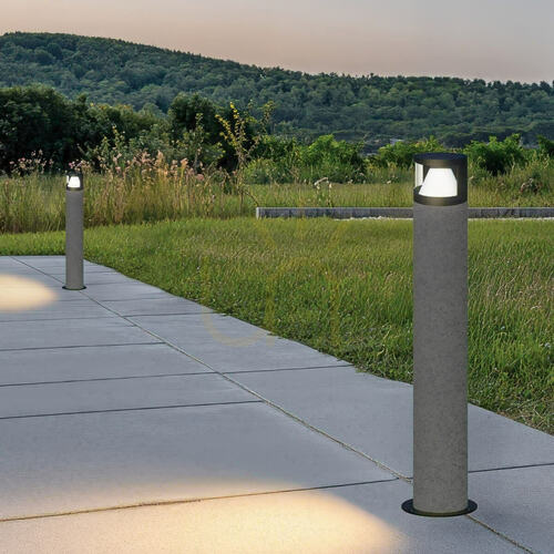 Jelölje be Kültéri oszlopos LED-lámpa, 10 W, 3000 K, természetes beton – fekete fém – PC-diffúzor, IP65, ZAMBELIS