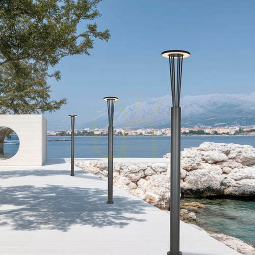 Jelölje be Kültéri lámpaoszlop LED-es lámpa 15,5 W, 3000 K, grafit színű alumínium, IP65, ZAMBELIS