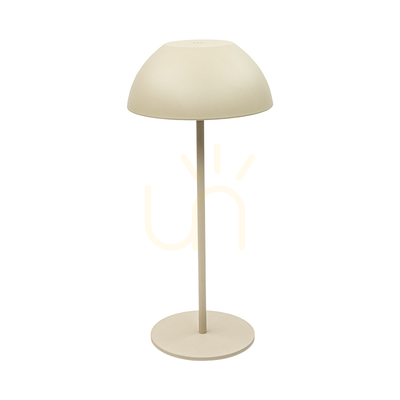 Vonkajšia prenosná stolná lampa LED 2 W, 2700 K, stmievanie dotykom, piesková farba, IP44, ZAMBELIS