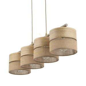 Dorma Wood Juta függesztett lámpa, 4 db XE27-es foglalattal small 6
