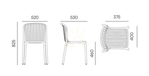 FERNE Brene FBRK558 kerti szék, bézs senza, egymásra rakható small 1