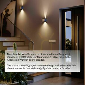 Fali lámpa s.luce Ixa LED fehér fém IP44 3000K small 3