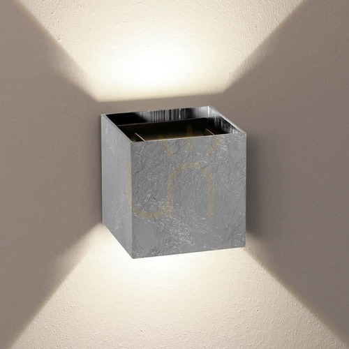 Jelölje be Fali lámpa s.luce Ixa LED ezüst fém 2x3W IP44 meleg fehér 3000K