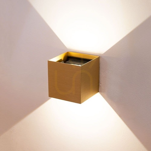 Jelölje be Fali lámpa s.luce Ixa LED aranysárga négyszögletes IP44 2x3W