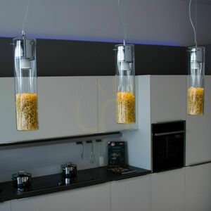 s.luce MyLight függőlámpa dekorációval megtölthető üveghengerrel, 40 cm, króm small 6