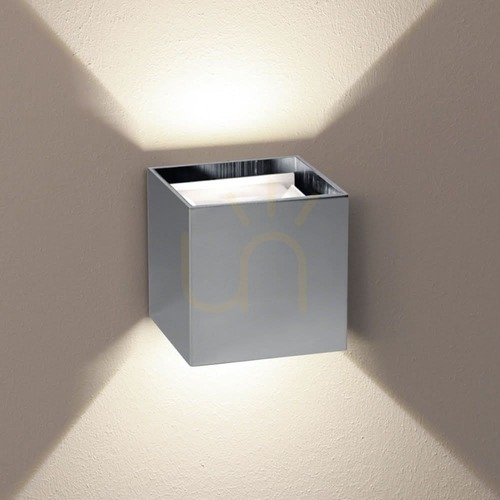 Jelölje be Fali lámpa s.luce Ixa LED króm négyszögletes fém, 3000 K, dimmelhető