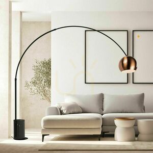Íves álló lámpa s.luce Ball márvány talppal, fekete, modern small 6