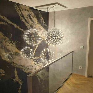 Csillár s.luce Atom XL aranysárga LED moduláris függesztett lámpa szett small 8