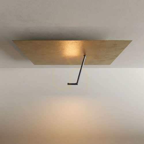 Jelölje be Mennyezeti lámpa s.luce Hook LED 62x62 cm négyzetes aranyfüst 18 W 3000 K dimmelhető