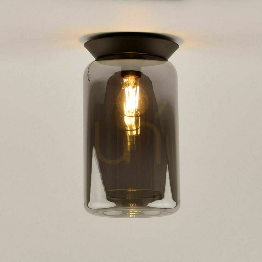Előadás Plafon lámpa s.luce Cruet füstös üveg fém E27 retro Ø17 cm Plafon lámpa s.luce Cruet füstös üveg fém E27 retro Ø17 cm