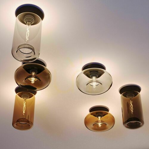 Jelölje be Plafon lámpa s.luce Cruet füstös üveg fém E27 retro Ø17 cm