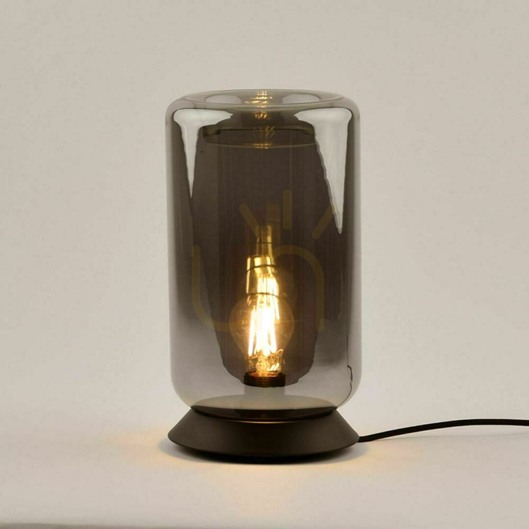 Jelölje be Asztali lámpa s.luce Cruet füstös üveg E27 retro kapcsolóval Asztali lámpa s.luce Cruet füstös üveg E27 retro kapcsolóval