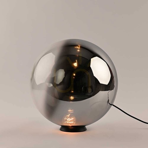 Jelölje be Asztali lámpa s.luce Orb füstös üveg-fém, Ø40 cm, E27, dimmelhető
