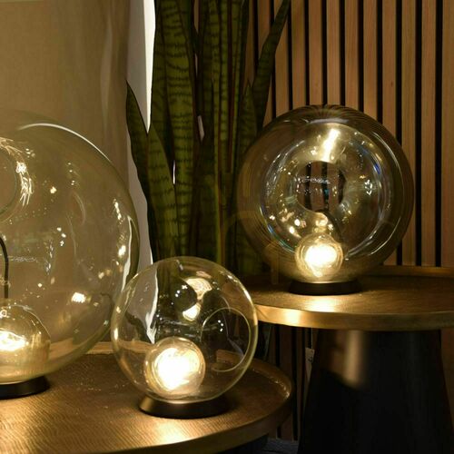 Jelölje be s.luce Orb füstös üvegasztali lámpa E27 20 cm